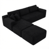 106.5" Modern Minimalist Modular Sectional Couch with Ottoman, Comfort L Shaped Sofa for Living Room, No Assembly Required