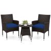 3 Piece Patio Furniture Set Outside Bistro Set for Porch