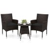 3 Piece Patio Furniture Set Outside Bistro Set for Porch