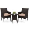 3 Piece Patio Furniture Set Outside Bistro Set for Porch