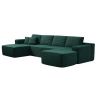134" Modern Minimalist Modular Sectional Couch with Ottoman, Comfort L Shaped Sofa for Living Room, No Assembly Required