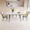 47"-63" expandable dining table set for 2-6 people, equipped with PU fabric thick cushioned dining chair and an elegant and spacious dining table