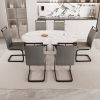 47-63" expandable circular dining table set for 4-6 people