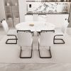 47-63" expandable circular dining table set for 4-6 people