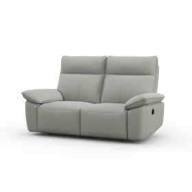 Double Reclining Chairs for Adults, Wall Hugger Recliners for Small Spaces, Love Seat Couches Sofa Reclinable for Living Room, Home Theater Seating (Main Color: Light Gray, Main Material: Fabric)