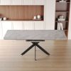 62.4" Extendable 78.15"Very large Grey Dining Table Modern Mid-Century Kitchen Table Set for Dining Room, party Table,Conference table