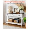 47 in Console Table, Farmhouse Desk Behind the Couch with Drawers and Bottom Storage Shelf, Wooden Rectangle Entrance Narrow Sofa Table for Hallway