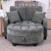 Sofa with Sleep Function, Small Sofa, Chaise Longue, 2-in-1 Sofa Bed Storage Stool & 4 Cushions, for Small Living Room