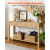 47 in Console Table, Farmhouse Desk Behind the Couch with Drawers and Bottom Storage Shelf, Wooden Rectangle Entrance Narrow Sofa Table for Hallway