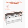 47 in Console Table, Farmhouse Desk Behind the Couch with Drawers and Bottom Storage Shelf, Wooden Rectangle Entrance Narrow Sofa Table for Hallway