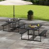 Picnic Table Bench Set for 2-4 People Outdoor Rectangular Camping Dining Table