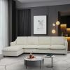4-Seater Modern Beige Fabric Modular Cloud Sofa with Ottoman, Sectional Sofa, Chenille Cloud Couch Deep Seat for Living Room