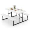 Picnic Table Bench Set for 2-4 People Outdoor Rectangular Camping Dining Table