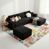 106.5" Modern Minimalist Modular Sectional Couch with Ottoman, Comfort L Shaped Sofa for Living Room, No Assembly Required