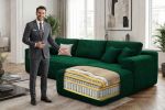 106.5" Modern Minimalist Modular Sectional Couch with Ottoman, Comfort L Shaped Sofa for Living Room, No Assembly Required
