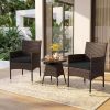 3 Piece Patio Furniture Set Outside Bistro Set for Porch