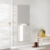 64"x21" Full Body Wall Mirror Standing Hanging or Leaning Wall-Mounted Mirrors with Stand Aluminum Alloy Frame Living Room
