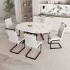 47-63" expandable circular dining table set for 4-6 people