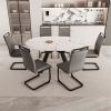 47-63" expandable circular dining table set for 4-6 people