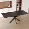62.4" Extendable 78.15"Very large Grey Dining Table Modern Mid-Century Kitchen Table Set for Dining Room, party Table,Conference table