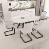 47-63" expandable circular dining table set for 4-6 people