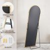 64"x21" Full Body Wall Mirror Standing Hanging or Leaning Wall-Mounted Mirrors with Stand Aluminum Alloy Frame Living Room
