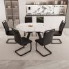 47-63" expandable circular dining table set for 4-6 people