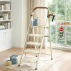 330 lbs Heavy Duty Folding Step Ladder, 3/5 Step Stool with Wide Anti-Slip Steps and Handrail, Portable Space Saving Ladder for Home, Kitchen