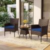 3 Piece Patio Furniture Set Outside Bistro Set for Porch