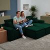 106.5" Modern Minimalist Modular Sectional Couch with Seat Cushion & Ottoman, Comfort L Shaped Sofa for Living Room, No Assembly Required