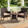3 Piece Patio Furniture Set Outside Bistro Set for Porch