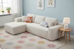 106.5" Modern Minimalist Modular Sectional Couch, Comfort L Shaped Sofa for Living Room, No Assembly Required