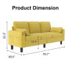 PPL 3-Seater Sofa Chair - 78" Modern Accent Chairs with Arms & Cushions, Living Room Couch with Side Pocket