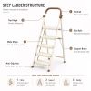 330 lbs Heavy Duty Folding Step Ladder, 3/5 Step Stool with Wide Anti-Slip Steps and Handrail, Portable Space Saving Ladder for Home, Kitchen