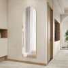 64"x21" Full Body Wall Mirror Standing Hanging or Leaning Wall-Mounted Mirrors with Stand Aluminum Alloy Frame Living Room