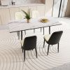 47"-63" expandable dining table set for 2-6 people, equipped with PU fabric thick cushioned dining chair and an elegant and spacious dining table