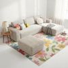 106.5" Modern Minimalist Modular Sectional Couch with Ottoman, Comfort L Shaped Sofa for Living Room, No Assembly Required