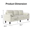PPL 3-Seater Sofa Chair - 78" Modern Accent Chairs with Arms & Cushions, Living Room Couch with Side Pocket