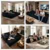 106.5" Modern Minimalist Modular Sectional Couch, Comfort L Shaped Sofa for Living Room, No Assembly Required