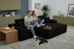 106.5" Modern Minimalist Modular Sectional Couch with Seat Cushion & Ottoman, Comfort L Shaped Sofa for Living Room, No Assembly Required