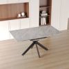 62.4" Extendable 78.15"Very large Grey Dining Table Modern Mid-Century Kitchen Table Set for Dining Room, party Table,Conference table