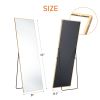 64"x21" Full Body Wall Mirror Standing Hanging or Leaning Wall-Mounted Mirrors with Stand Aluminum Alloy Frame Living Room