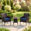 3 Piece Patio Furniture Set Outside Bistro Set for Porch